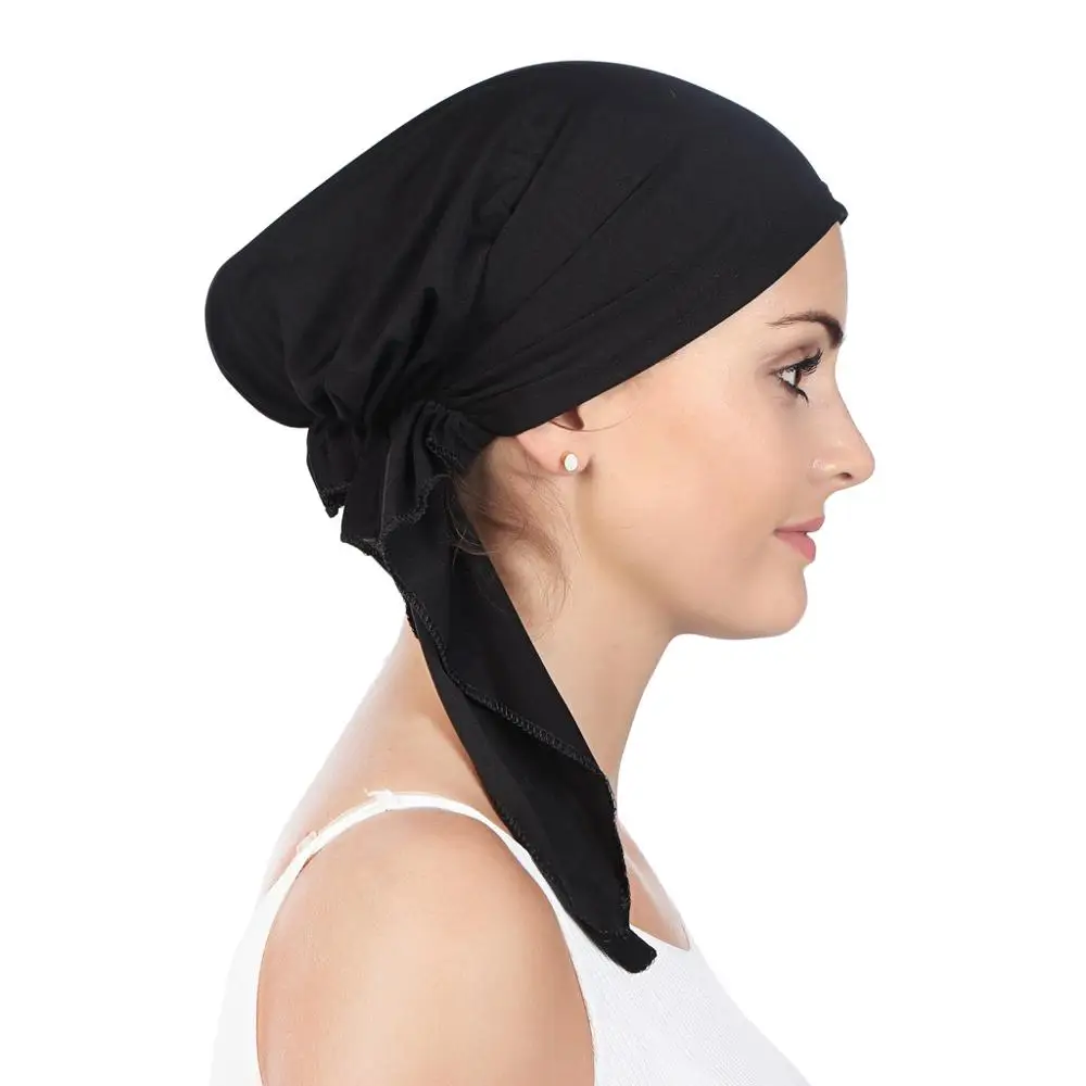 bonnet de chimio pour femmes, foulard musulman pré attaché, turban, couvre chef, bandana, accessoires pour cheveux