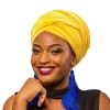 Casquettes Turban Hijab en velours de couleur unie pour femmes musulmanes, écharpe de tête, chapeau à longue queue, enveloppe africaine, Bonnet islamique sous écharpe