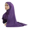 h205 modal coton jersey doux longue écharpe avec strass rectangulaire hijab dame foulard châle femmes bonnet chapeau casquettes