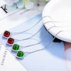 boucles d'oreilles à géométrie élégante, émeraude, rubis, argent 925, bijoux simples, pierres précieuses, accessoire pour femmes, vente en gros