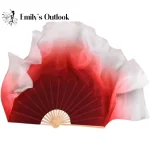 Voile de soie blanc bordeaux, une paire pour femmes, grand voile de danse en soie fluide et coloré, drapeau peint à la main, banderole, danse du ventre