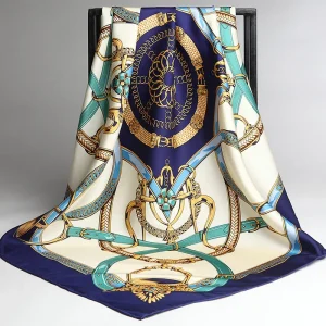 Foulard imprimé pour femme, 100% naturel, 90x90cm