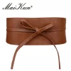 Boho Ceinture pour Femmes Bowknot Faux En Cuir Wrap Around Style Obi Cinch Ceinture Ceinture Noire Brun Femmes Ceinture