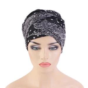 Bohimina Style imprimé Voile foulard Bonnet pour femmes islamique Hijab chapeaux multifonction musulman écharpe Turban cheveux foulards