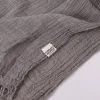 foulard en lin et coton pour femmes, couleur unie, hijab musulman, châles unis, grand pashmina, enveloppant la tête, 2021