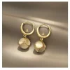 boucles d'oreilles en or 18 carats pour femmes, bijoux élégants en opale, nouveaux bijoux classiques de luxe, boucles d'oreilles inhabituelles pour filles, 2020