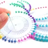 Épingles à coudre droites multicolores, 200/40 pièces, épingles à tête de perle pour la fabrication de bijoux, artisanat, fournitures de couture
