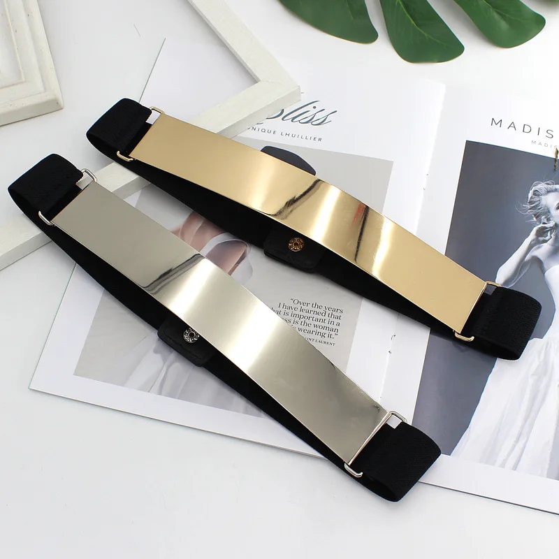 Ceinture de Styliste en Or et Argent pour Femme, Accessoire de Marque, Anti-Irritation, artificiel astique, pour Robe, Nouvelle Collection