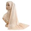Écharpe en jersey de coton doux avec pierres pour femme, hijab pour femme, châle islamique, bonnet, couvre chef en modal, haute qualité, h204, 600