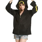 Brillant femmes hommes sweat à capuche zippé avec oreilles queues Cosplay Costume veste à capuche manteau vêtements d&rsquo;extérieur sweat à capuche