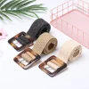 Ceinture ronde en bois pour femmes, ceinture en paille élastique, large sangle tressée décontractée, tissée pour filles, mode PP, styliste féminin Ceinture ronde en bois pour femmes, ceinture en paille élastique, large sangle tressée décontractée, tissée pour filles, mode PP, styliste féminin