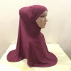 h037 jersey de coton de haute qualité plaine deux pièces tirer sur hijab écharpe islamique foulard prier foulards