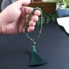 bracelet africain turquoise islamique musulman tasbih pour homme et femme, chapelet de bénédiction, bijoux en pierre semi tank naturelle, 33 perles, 8mm