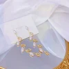 Boucles d&rsquo;oreilles plaquées or véritable 14K, clous d&rsquo;oreilles romantiques et élégants pour femmes, bijoux fins Glamour de qualité supérieure