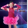 robe de danse latine à franges et paillettes pour filles, salsa cha cha samba tango, robes de danse de salle de bal pour enfants, frange professionnelle