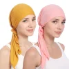 nouveau coton élastique couleur unie enveloppement foulard chapeaux musulman turban bonnet pour femmes intérieur hijab chapeau mode femme turbantes casquettes