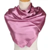 huishi foulard hijab en satin de couleur unie pour femme, châle carré de 90cm pour cheveux