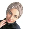 Turban en Daim Torsadé pour Femme Musulmane, Bonnet avec Perles en Velours, Hijab Indien, Nouvelle Collection 2025 Turban en Daim Torsadé pour Femme Musulmane, Bonnet avec Perles en Velours, Hijab Indien, Nouvelle Collection 2025