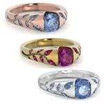 Foydjew bijoux chauds argent/or/or Rose couleur anneaux incrustés de Zircon exquis arbre feuille anneau personnalisé Simple bijoux