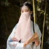 hanfu – voile de couleur unie pour femme, couverture antique, résistant au soleil, semi transparent, polyvalent, protection contre la poussière, masque d'opéra cosplay