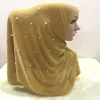 H016 beau hijab musulman adulte avec des perles faites à la main écharpe islamique châle foulard chapeau armia tirer sur enveloppe