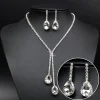 jowater dstress ensembles de bijoux de luxe simples pour patients de mariage, colliers de la présidence, boucles d'oreilles pmotdangle, mode, cristal complet, 1 ensemble