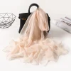 foulards en mousseline de soie printemps été foulard en soie mode femmes couleur unie longue enveloppement doux bandana musulman châle plage crème solaire hijab