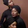 Bandeau Africain pour Femmes Noires, Turban Prélié, Bandeau de Sauna Commandé, pour DorPanier, Hijab Musulman Uni en Jersey