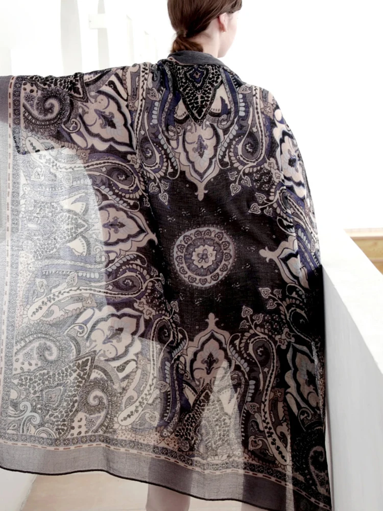 Écharpe carrée hijab pour femme, foulards de luxe, châle pashmina, poncho, imprimé animal, poche carrée, mode pour femme, 2022