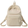 Sac à Dos d&rsquo;École Beige pour Adolescentes, en Tissu Doux, Rose, à Rayures, pour Femme