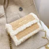 sac de tissage moderne en tissu maille, sac en laine, crochet de loquet fait à la main, sacs de tissage, sac à bandoulière pratique, accessoires faits maison