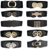 65cm mode féminine élastique classique noir ceinture large taille ceinture extensible pour les femmes cinch accessoires robe manteau vêtements ceinture