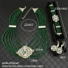 ensemble collier et boucles d'oreilles en perles faites à la main pour femmes, collier de robe de mariée musulmane, chaîne de bracelet, bijoux de luxe français et américain