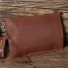 Pochettes pour hommes en cuir véritable sac à main mâle longs portefeuilles d&rsquo;argent pochette pour téléphone portable homme pochette de fête porte-carte