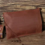 Pochettes pour hommes en cuir véritable sac à main mâle longs portefeuilles d&rsquo;argent pochette pour téléphone portable homme pochette de fête porte-carte