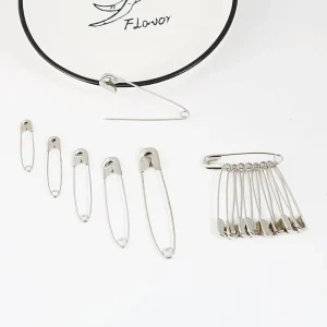 Épingles de sûreté de haute qualité, 50 pièces, accessoires d&rsquo;outils de couture, aiguilles en métal argenté, grande épingle de sûreté, petite broche, accessoires pour vêtements