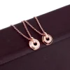 collier double rond pour femmes, pendentif en cristal et coquille, micro incrusté, rond, noir, à la mode, vente en gros