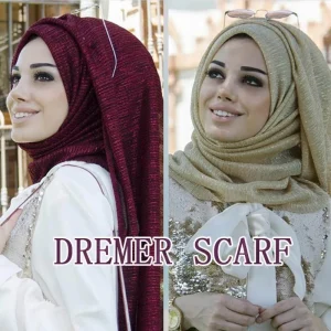 Lurex paillettes Hijabs pour femmes musulman brillant châle plaine froissé écharpes femme fête étoles plissé miroitant Hijab Turban Foulard