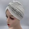 femmes bandeau musulman foulard casquette inde chapeau prêt hijab bonnet turbante mujer été respirant paillettes turban casquette