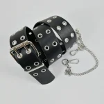 Jeans en cuir véritable pour femmes, alliage de mode, environnemental, luxe, nouveau style, pin structor, rétro, décoratif, punk