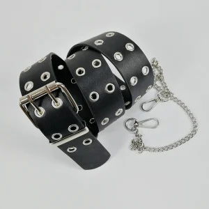 Jeans en cuir véritable pour femmes, alliage de mode, environnemental, luxe, nouveau style, pin structor, rétro, décoratif, punk