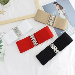 Ceinture large élastique pour femme, ceinture rétro tendance, décoration simple pour les jeunes, environnement nouveau, design de créateur de mode