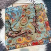 bysifa – foulard en soie naturelle 100% bleu rouge, hijab pour femmes, grande écharpe carrée de marque à la mode, châles paisley d'automne et d'hiver