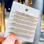 Épingles à cheveux en strass brillant pour femmes, pince à cheveux Simple couleur or argent, accessoires pour cheveux de fille, bijoux, vente en gros