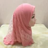 h084 belle petite fille amira hijab avec couche nette adapté aux enfants de 2 à 6 ans tirer sur écharpe islamique enveloppement de tête