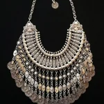 Collier ras du cou bohème pour femmes, ensembles de bijoux indiens, ethniques, gitans, Boho, Vintage, pièces de monnaie, boucles d&rsquo;oreilles