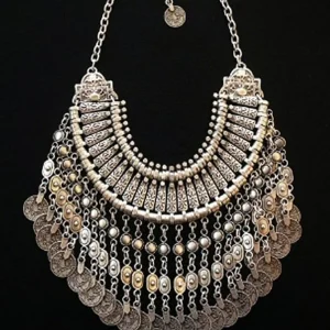 Collier ras du cou bohème pour femmes, ensembles de bijoux indiens, ethniques, gitans, Boho, Vintage, pièces de monnaie, boucles d&rsquo;oreilles