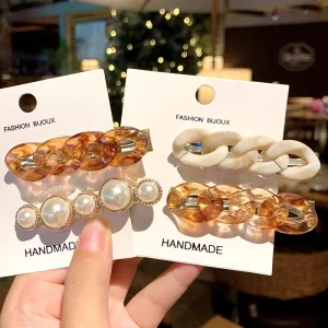 Barrettes en perles coréennes Ins, épingle à cheveux pour femme et fille, couvre-chef tendance, ornement de cheveux, Clip latéral, accessoires pour cheveux, vente en gros