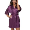 injsatin robe de demoiselle d'honneur à fleurs pour femme, kimono court, peignoir de nuit, en ique dex, à la mode