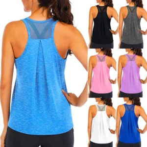 Chemise de Yoga femme nouveau Style T-Shirt ample Fitness hauts gilet femmes sans manches Sport T-Shirt séchage rapide gymnase course entraînement Blouse